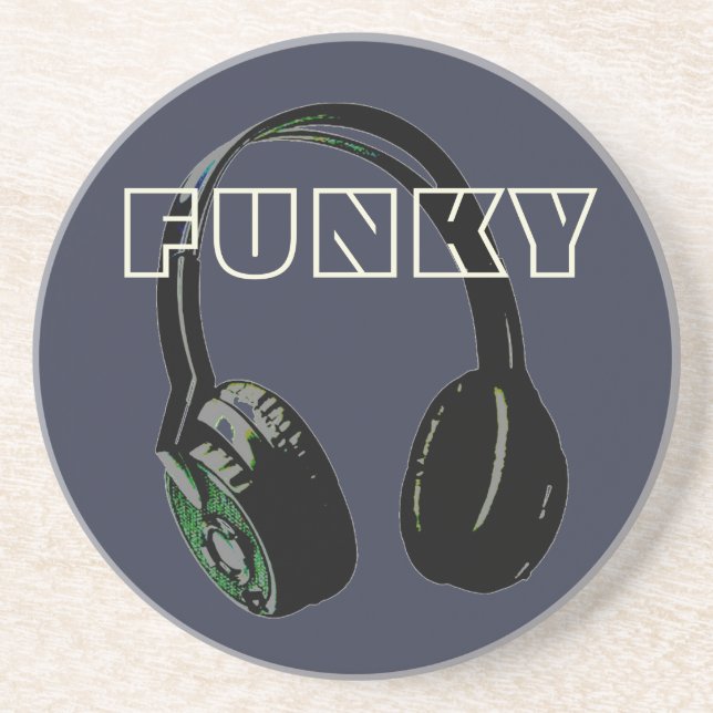 Porta-copos Funky Disco Headphone Music Entertainment Retro (Frente)