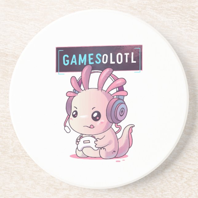Porta-copos Gamesolotl - Gamer Axolotl (Frente)