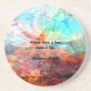 Porta-copos Gandhi - Citação Inspiracional sobre Amor, Vida e 
