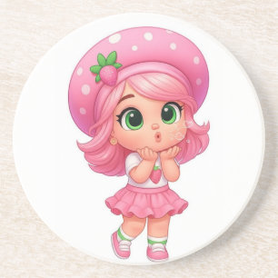 Porta-copos Garota Chibi Kawaii de Morango