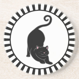 Porta-copos Gatinho preto fofo em preto e branco
