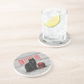 Porta-copos Gato antissocial e crânio