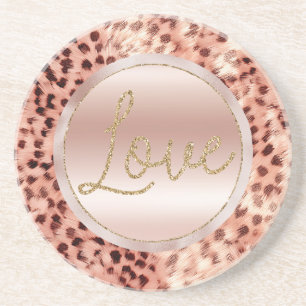 Porta-copos Gato Bonito, Rosa Dourado, Leopardo