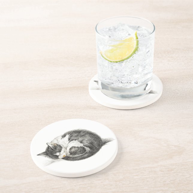 Porta-copos Gato-cama enrolado (1825) (Lateral)