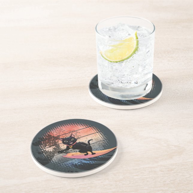 Porta-copos Gato de Onda Sunset (Lateral)