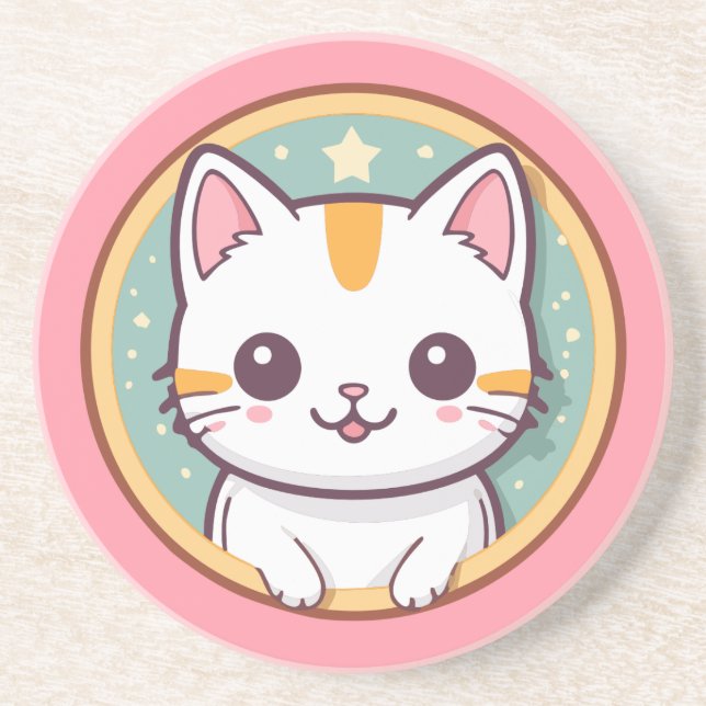 Porta-copos Gato Japonês Bonito Kawaii Kitten (Frente)