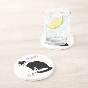 Porta-copos Gato Tuxedo Preto e Branco Personalizado