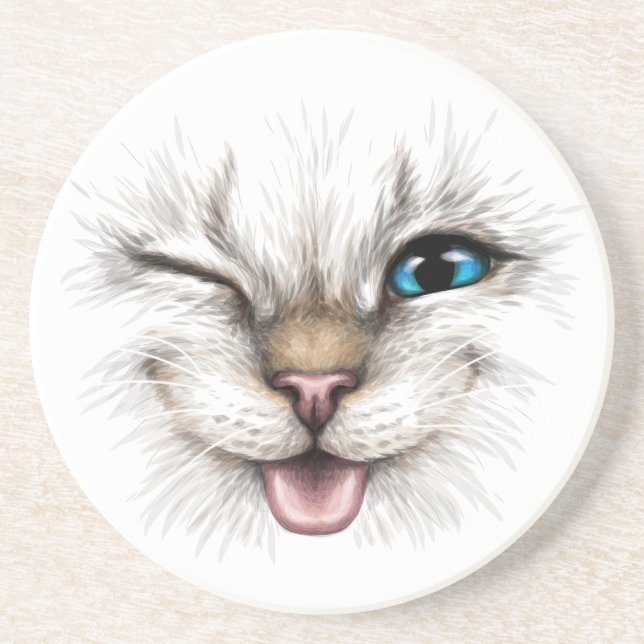 Porta-copos Gato Winking (Frente)
