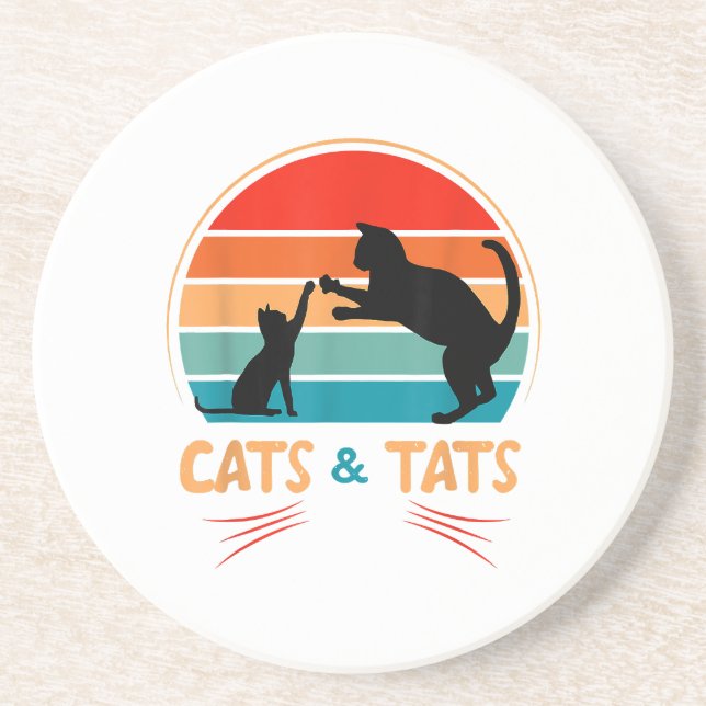 Porta-copos Gatos e tatuagens - Gato (Frente)
