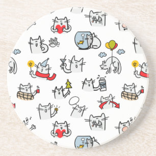 Porta-copos Gatos engraçados, leite e magia.