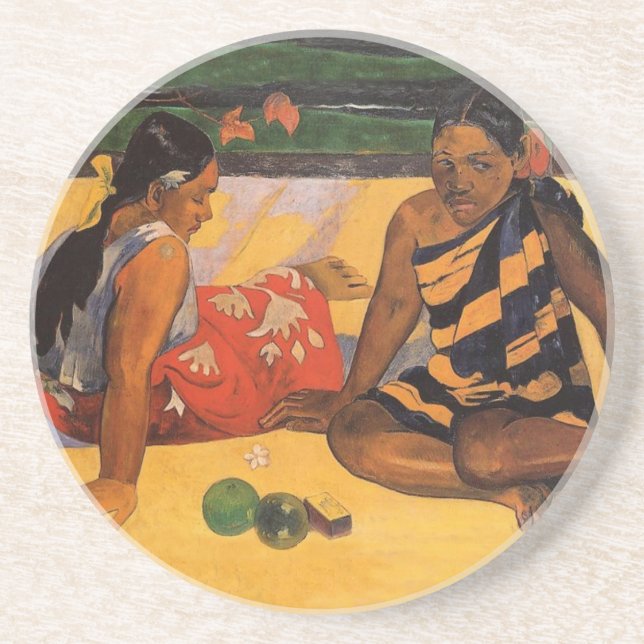 Porta-copos Gauguin Polinésia Francesa Taiti Pintura de Mulher (Frente)