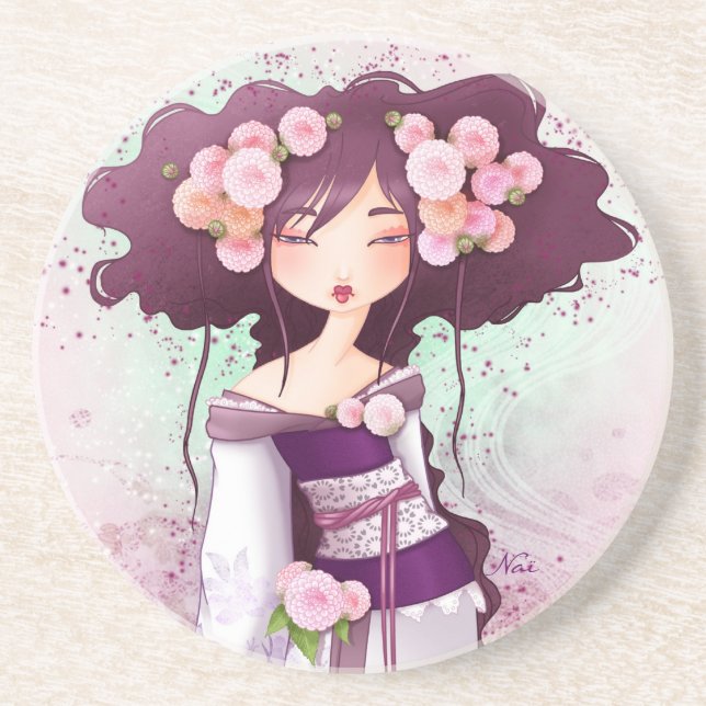 Porta-copos geisha dália (Frente)