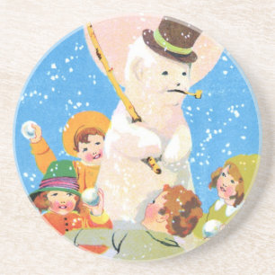 Porta-copos Gelado o boneco de neve e as crianças