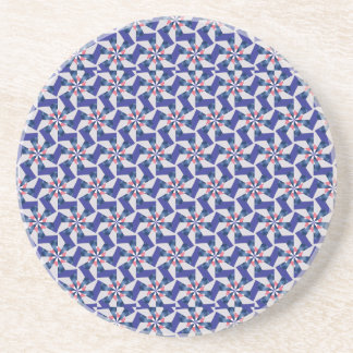 Porta-copos Geometric Patterns - Red and Blue Pinwheel Coaster