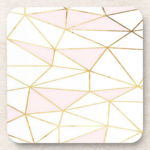 Porta copos geométrica Dourado cor-de-rosa