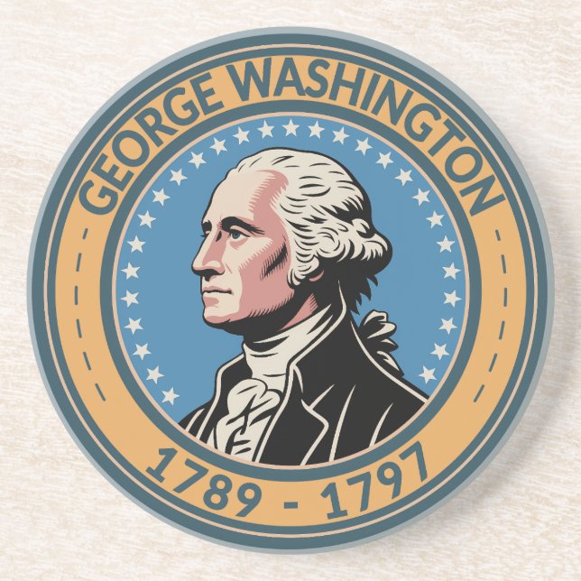 Porta-copos George Washington US President Illustration Badge (Frente)