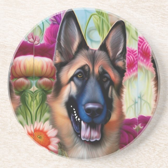 Porta-copos German shepherd no Jardim (Frente)