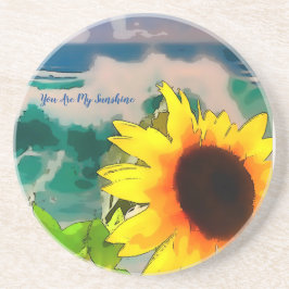 Porta-copos Girassol na praia você é meu sol