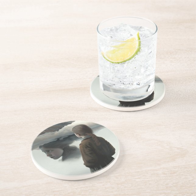 Porta-copos Girl with clouds (Lateral)