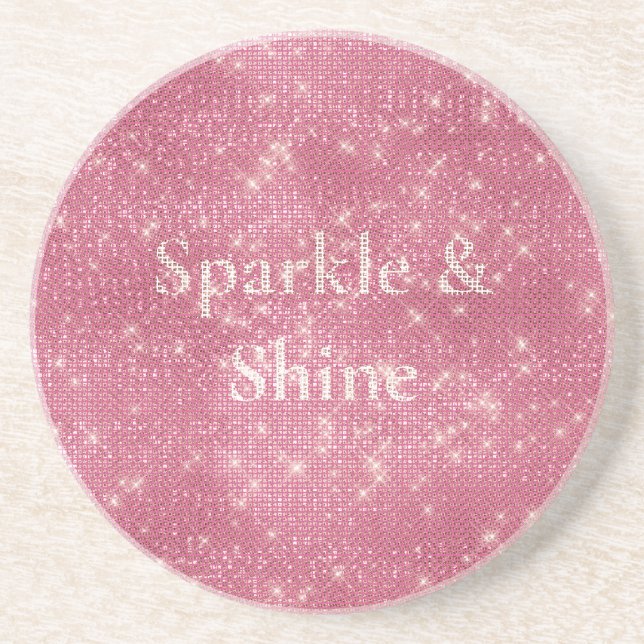 Porta-copos Girly Pink Glitzy Sparkle (Frente)