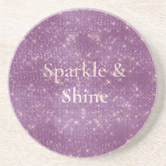 Porta-copos Girly Purple Glitzy Sparkle (Frente)