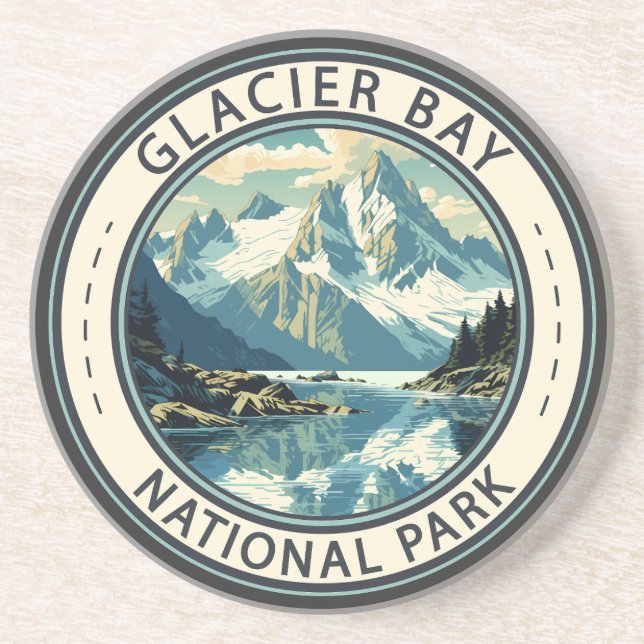 Porta-copos Glacier Bay National Park Illustration Viagem Art (Frente)