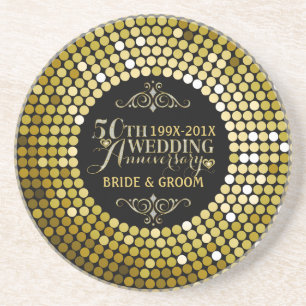 Porta-copos Glamorous Glitter 50º Aniversário de Casamento 2