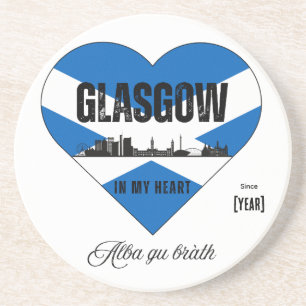 Porta-copos Glasgow Scotland Skyline Heart - Desde [Ano]