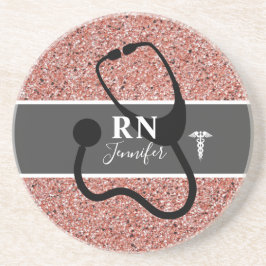 Porta-copos Glitter Dourado Rosa Nurn Personalizado