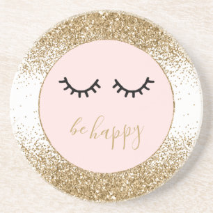 Porta-copos Glitzy Glitzy Glitter Sparkle Eyelashes Dourado