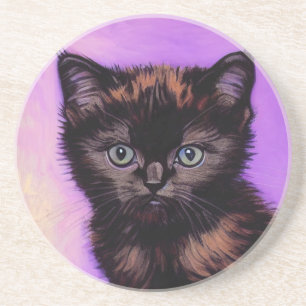 Porta-copos Gogh Style Purple Cat