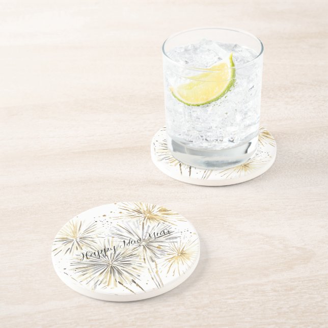 Porta-copos Gold Silver Fireworks New Year's Eve or Day (Lateral)