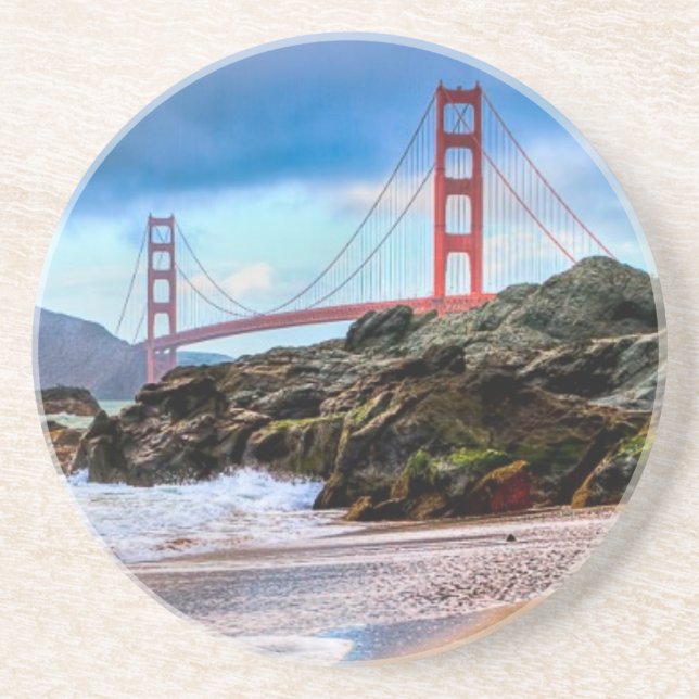 Porta-copos Golden gate bridge no por do sol (Frente)
