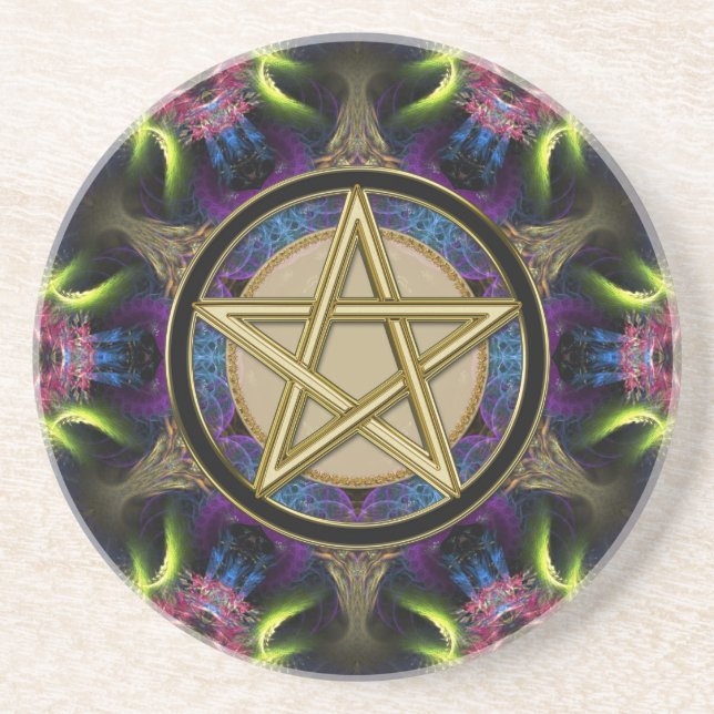 Porta-copos Golden Pentacle Magick Fractals (Frente)