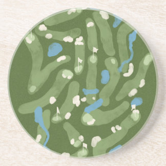 Porta-copos Golf course graphic on stone coaster