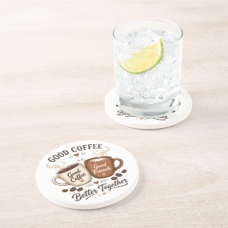 Porta-copos Good Coffee Good Friends mit zwei Kaffeetassen