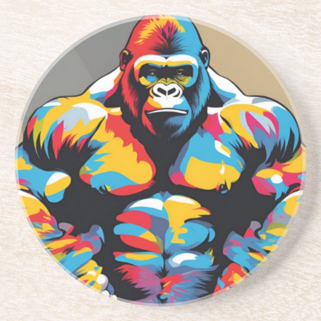 Porta-copos Gorilla Bodybuilder Wefter Pop Cartoon (Frente)