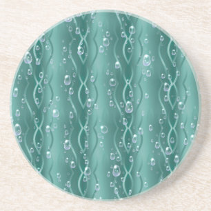 Porta-copos Gotas de chuva em metal verde