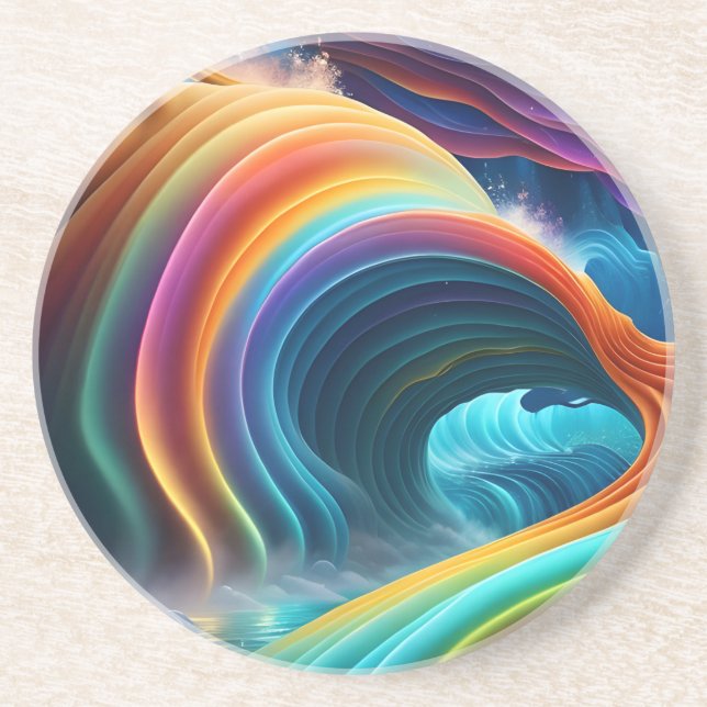 Porta-copos Graceful Bright Rainbow Waterfall (Frente)