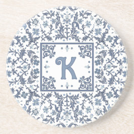 Porta-copos Gráfico Floral de Rico Azul Denim Personalizado Re