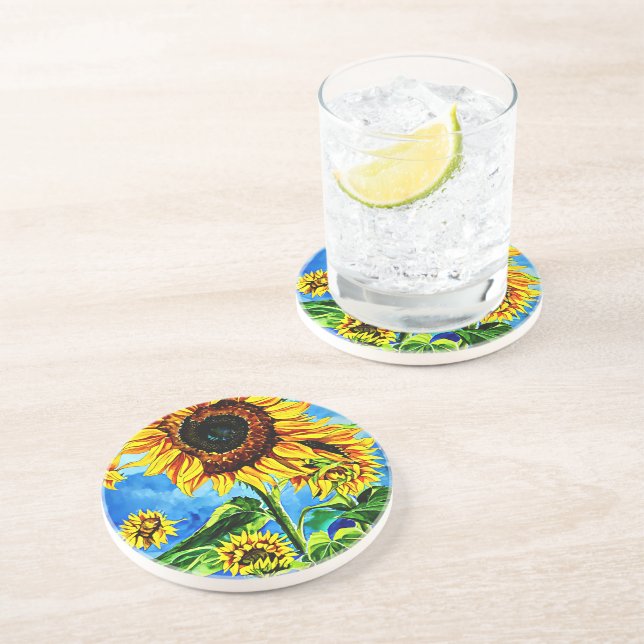 Porta-copos Grandes Sunflower Cobra Natureza Aquosa (Lateral)