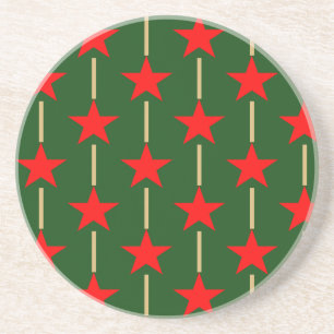 Porta-copos Green And Red Stars
