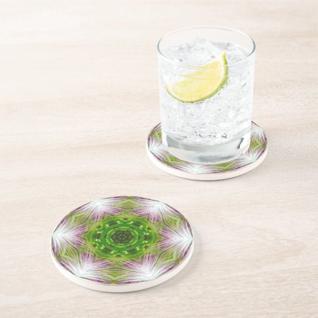 PORTA-COPOS GREEN AND WHITE ABSTRACT DRAWING. SAMER BRASIL. 2 (Lateral)