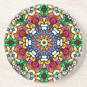 Porta-copos Groovy Funky Flower Power Montanha-russa