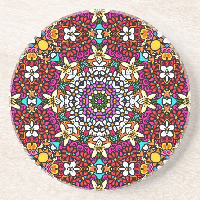 Porta-copos Groovy Heavenly Flower Power Sandstone Coaster (Frente)