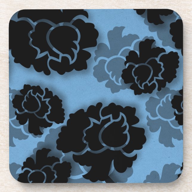 Porta copos Grungy Floral Decadence Set, Azul (Frente)