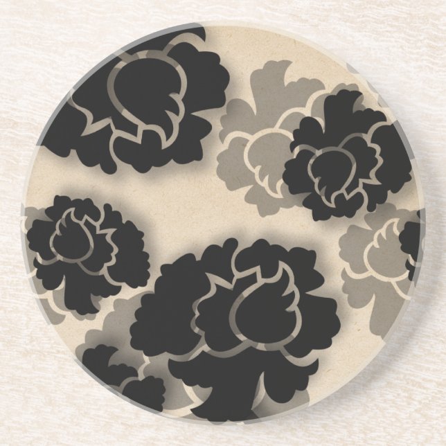 Porta copos Grungy Floral, Marfim (Frente)