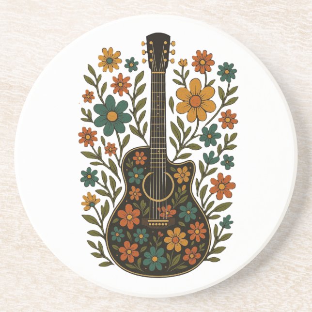 Porta-copos Guitar & Bloom Designs (Frente)