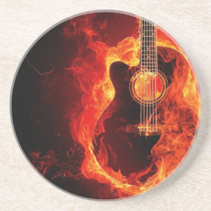 Porta-copos Guitarra Queimando, Música de Chamas Laranjas Band