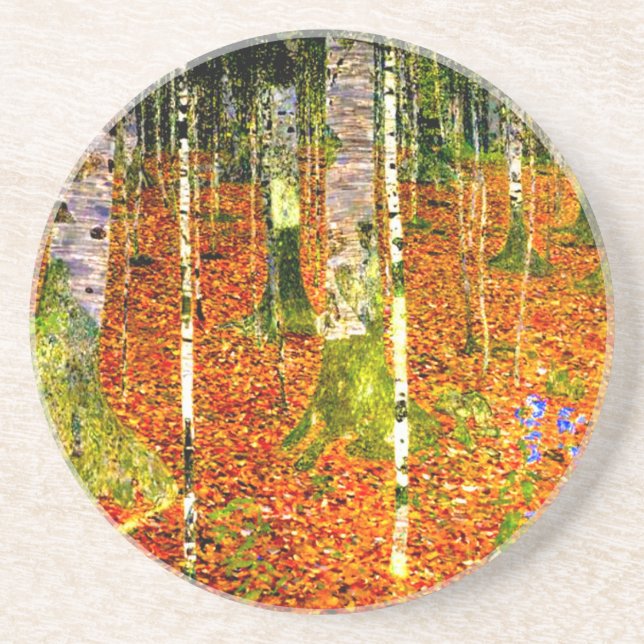 Porta-copos Gustav Klimt Birch Trees (Frente)